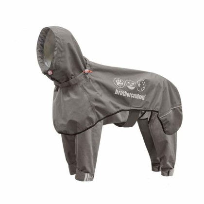 Fully Wrapped Reflective Dog Raincoat With Legs And Hood