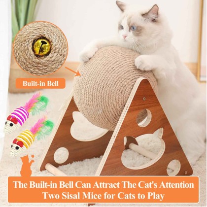 Cat Scratching Ball Toy Kitten Sisal Rope Ball