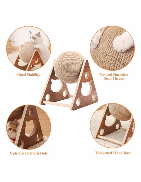 Cat Scratching Ball Toy Kitten Sisal Rope Ball