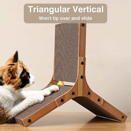 Cat Scratcher Pad, Cardboard Cat Scratcher with Cat Toys Ball Track for Indoor Cats and Kitten