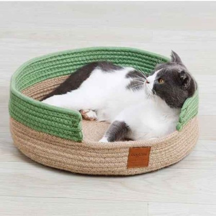 Cotton Braided Two Color Cat Bed