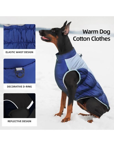 Reflective Dogs Thickening Jacket Waterproof Dog  Harness, Dog Snowsuit