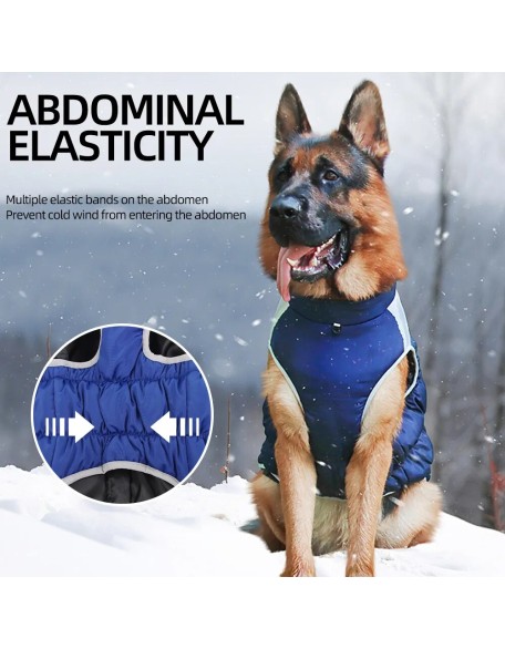 Reflective Dogs Thickening Jacket Waterproof Dog  Harness, Dog Snowsuit