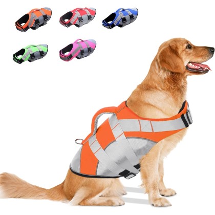 Pet Dog Life Jacket Vest Portable Breathable Swimwear