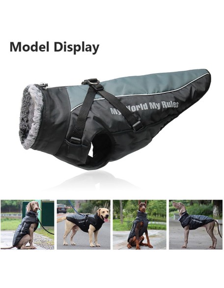 Waterproof Dog Jacket Harness for Cold Weather