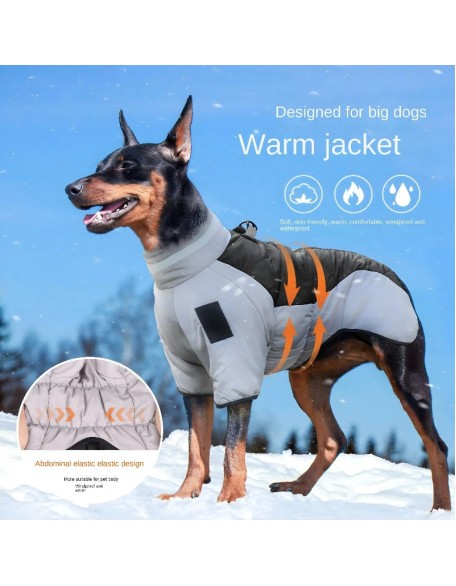 Dog Winter Coat Dog Outerwear Cotton-Padded Jacket Warm Turtleneck Dog Jacket